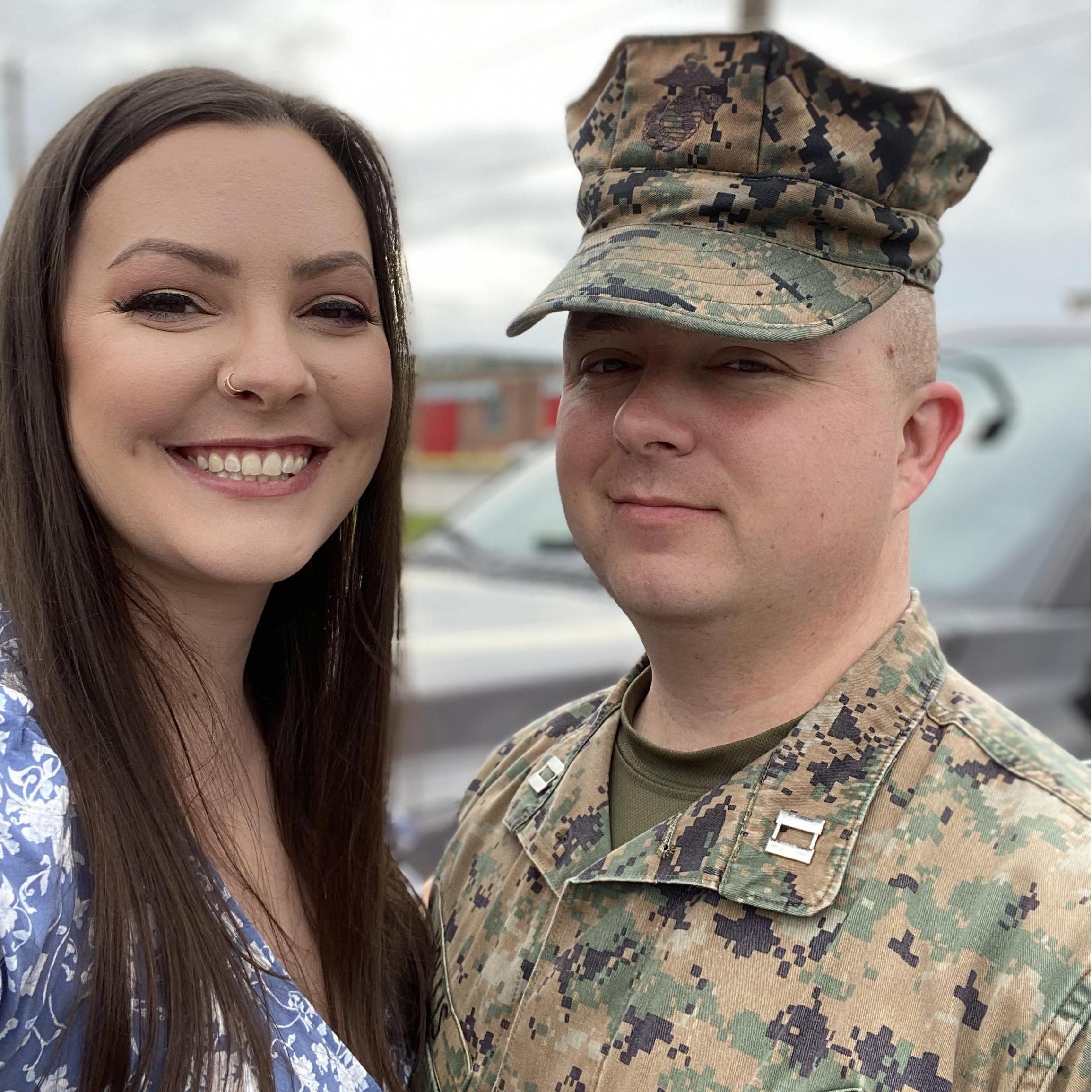 7.8.20 - Josh being awarded the Joint Meritorious Service Medal; Megan's first time seeing Josh get an award!
