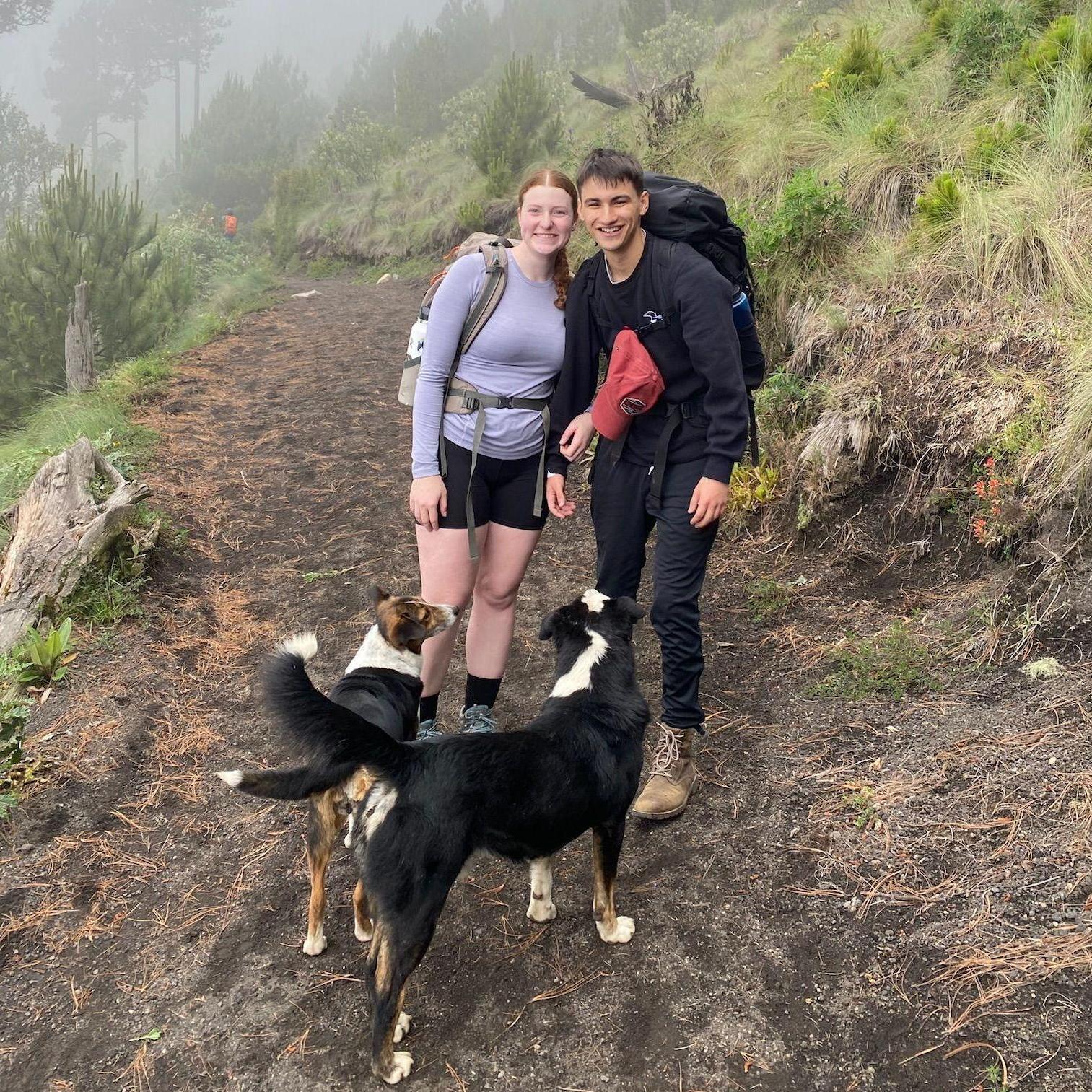 7.6.23 - Amy and Emanuel hiking El Volcán Acatenango in Guatemala.