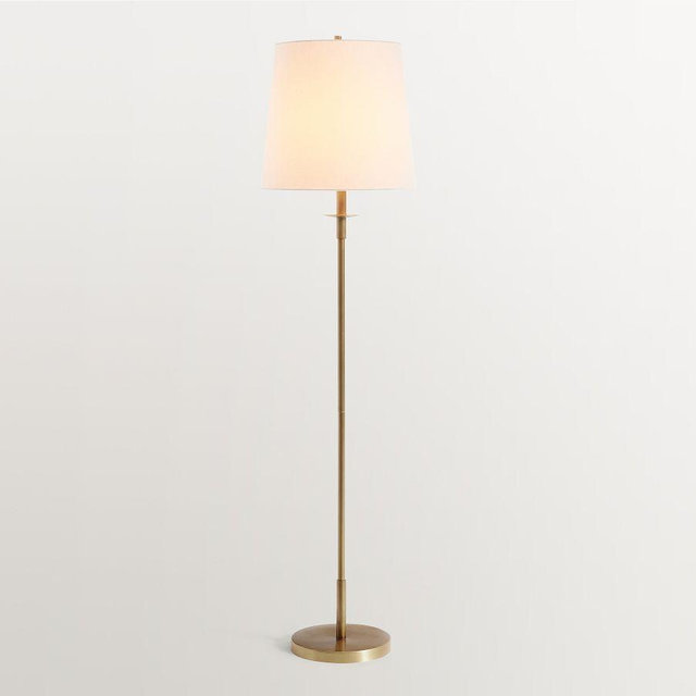 Remington Floor Lamp, Tumbled Brass