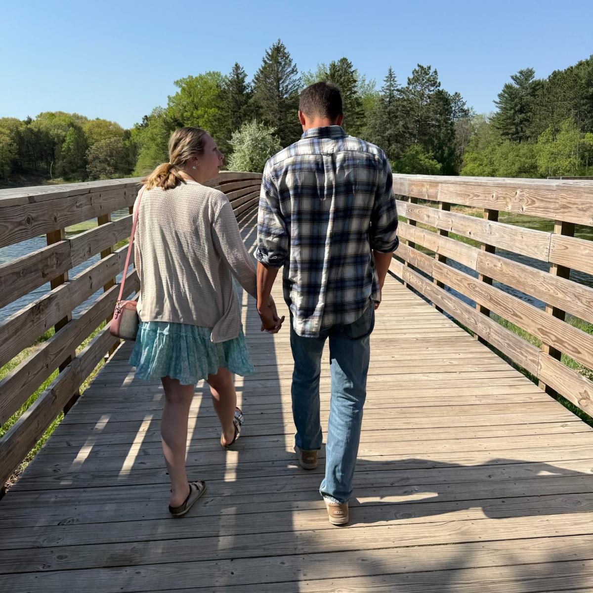 Walking at Almenstratt after engagement