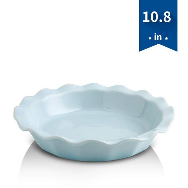 KOOV Pie Pan, 9 Inches Pie Plate, Round Baking Dish for Cooking, Dessert Dinner, Kitchen, Gradient Series (Pale Blue)