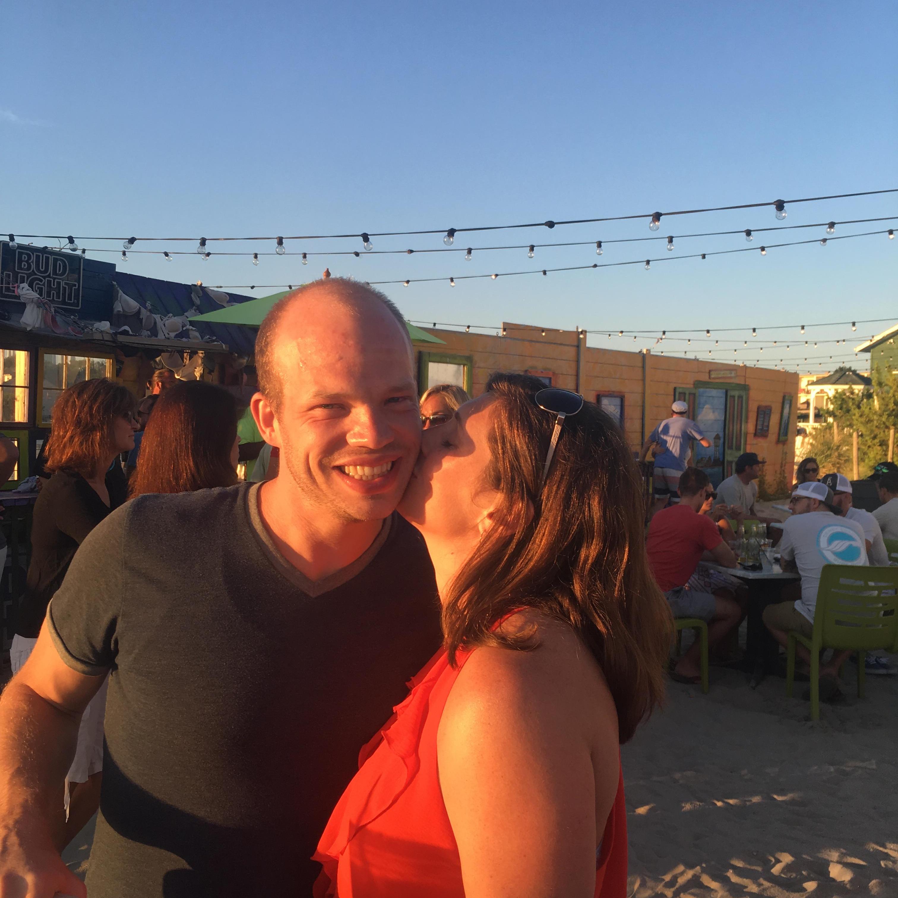 Enjoying the sunset at Dewey Beach