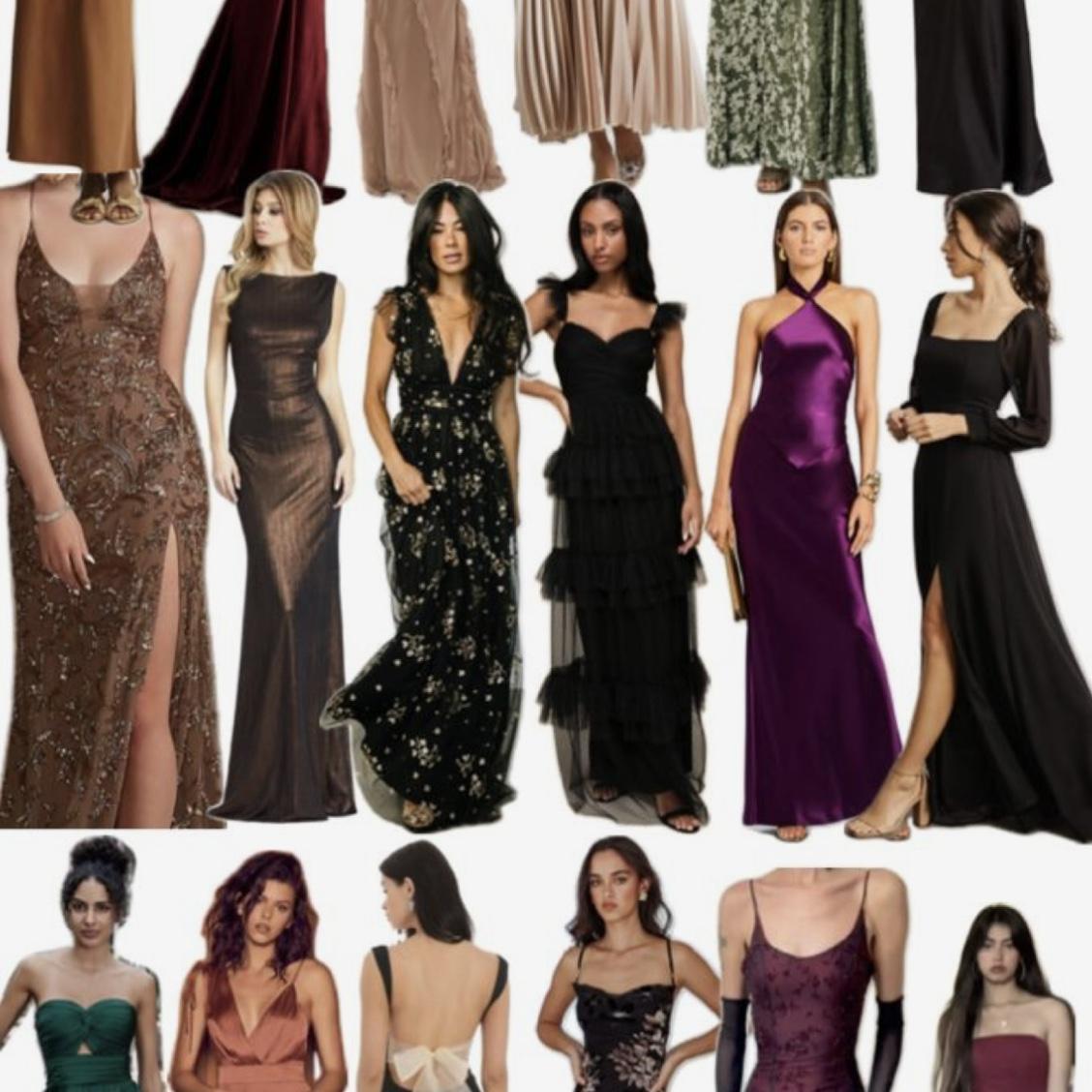 Women’s dresses with textured and layers