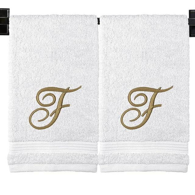 Monogrammed Hand Towels - Set of 2 - Genuine Turkish Hand Towels - Choose Any Letter - Choose Towel and Thread Color - Embroidered Script Monogram - Personalized Towels - Monogrammed Towels