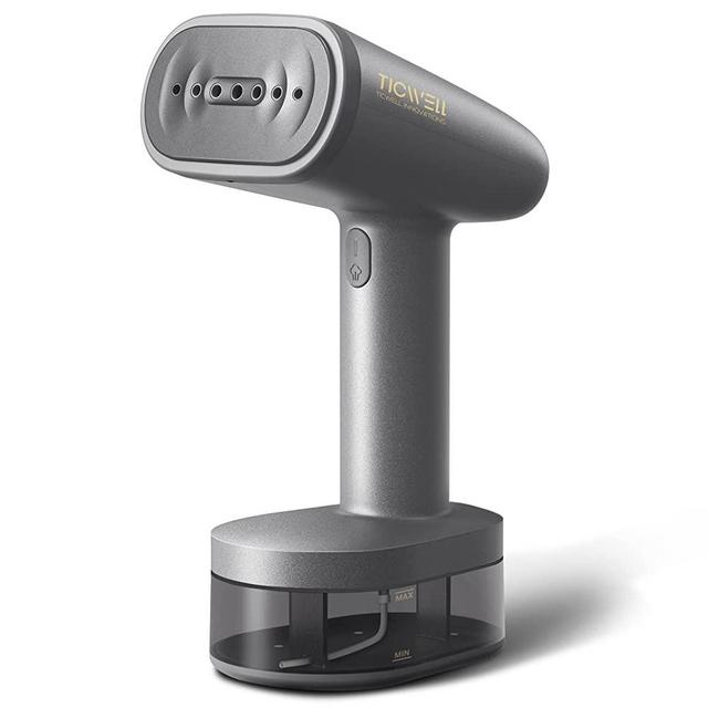 TICWELL Handheld Steamer for Clothes, 1500W Powerful Portable Travel Steamer 25s Fast Heat-up, 250ML High Capacity 15Mins Continuous Steam, 2 Fabric Brushes, No Water Spray,One Step Self-Clean