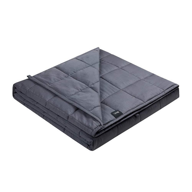 ZonLi Queen Weighted Blanket 17 lbs(60''x80'', Queen Size, Grey), Cooling Weighted Blanket for Adults, 2.0 Weighted Blanket Adult Summer, 100% Cotton Material with Glass Beads
