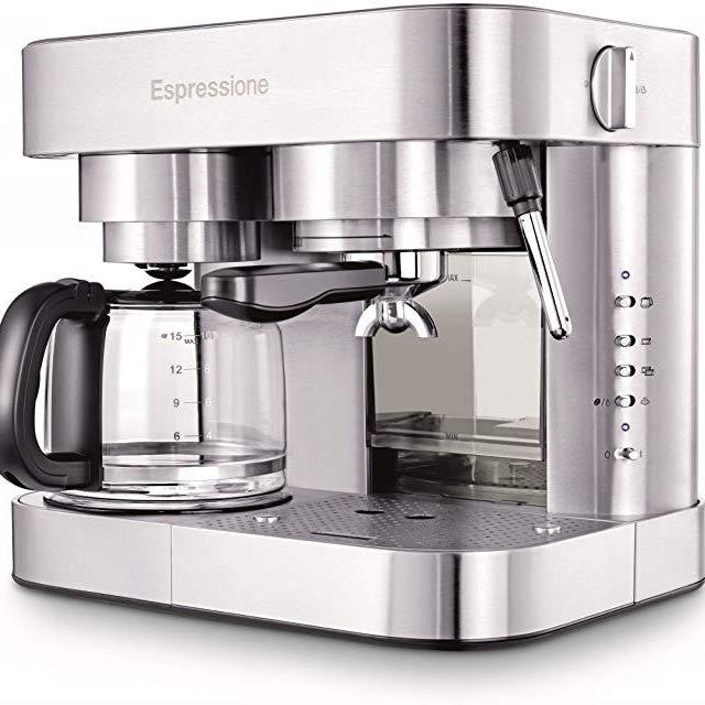 Espressione EM-1040 Stainless Steel Machine Espresso and Coffee Maker, 1.5 L