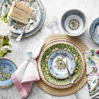 Famille Rose Mixed Salad Plates