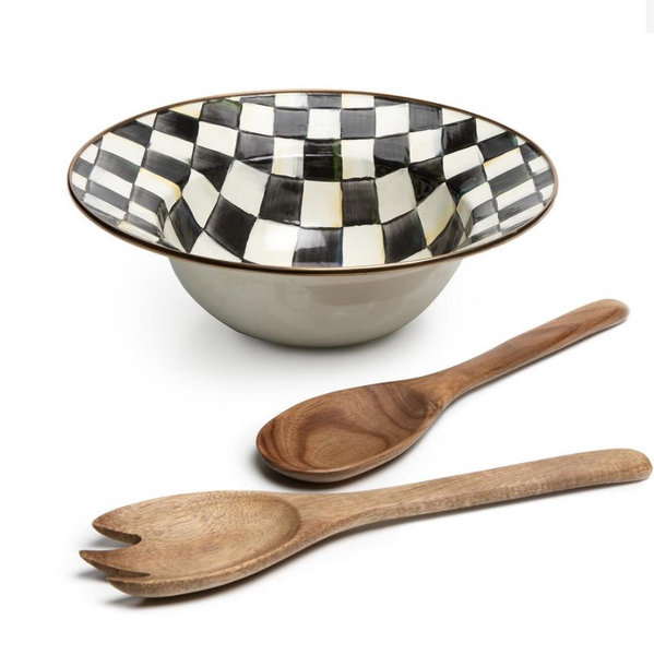 Mackenzie-Childs Courtly Check Salad Serving Set