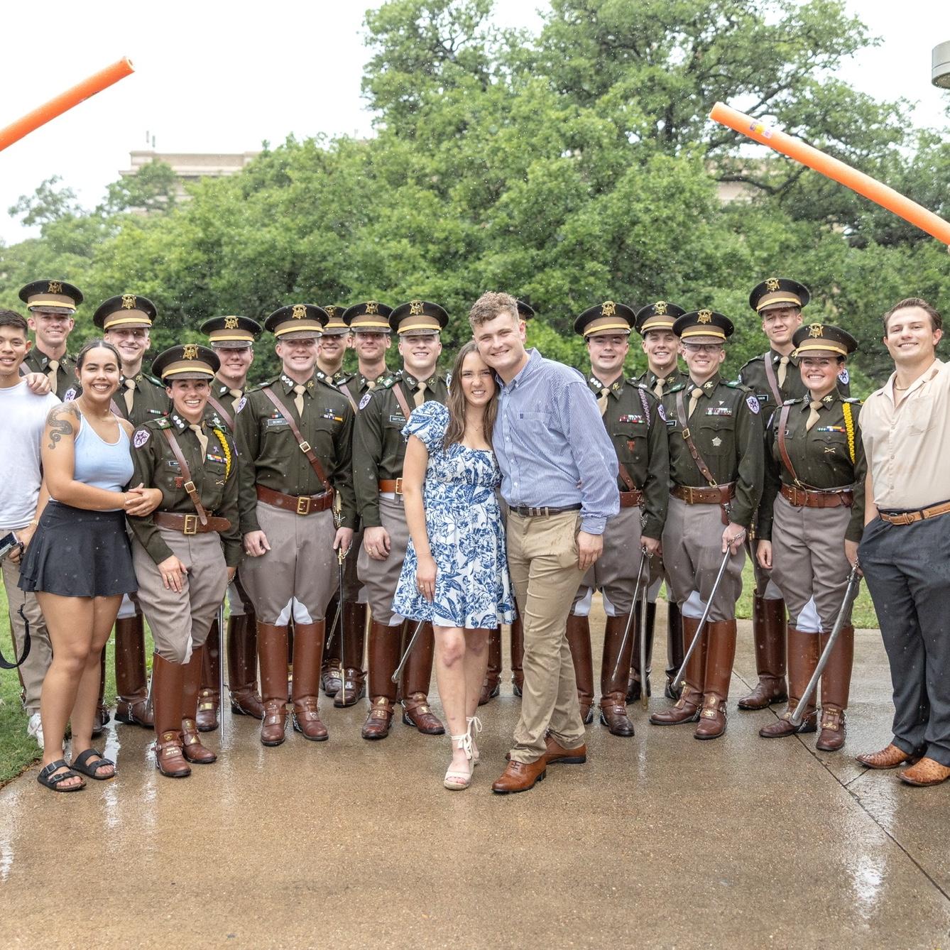 Some of the amazing people that made our proposal so special! Ft. the pool noodles that Mac had told me he would have in the proposal since we first started dating! Such a funny surprise!