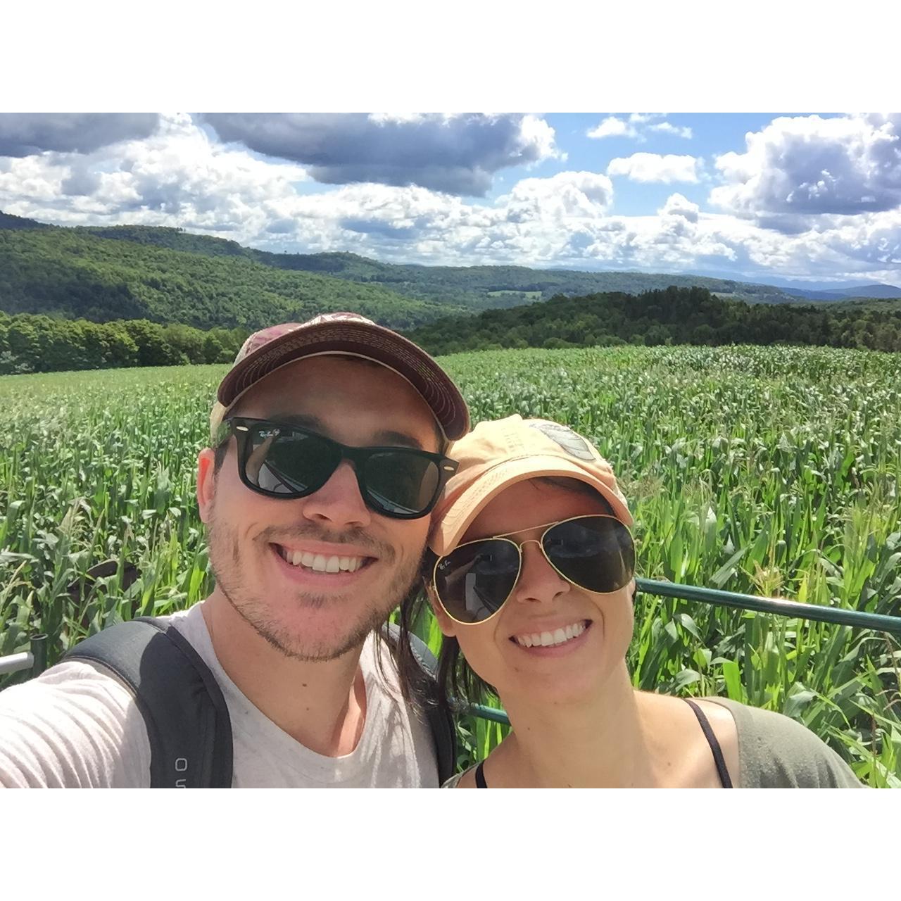 Vermont's largest corn maze- we made it out without fighting!