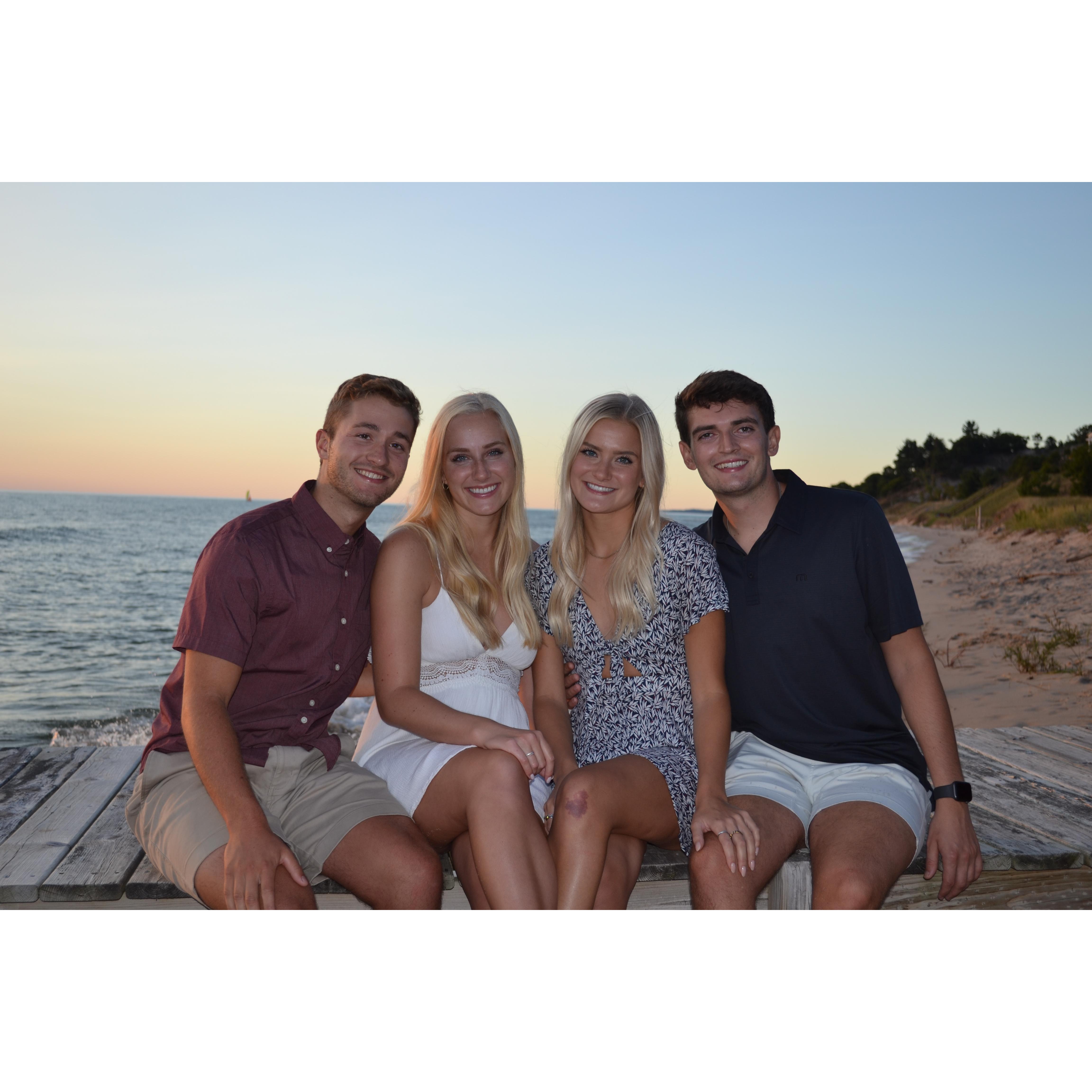 Me blissfully unaware that this photoshoot was all a disguise for the proposal just a few moments later!

in the photo:
Eve: Sister, MOH
Alec: Eve's boyfriend, usher