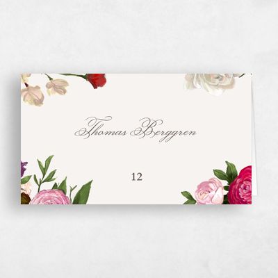 Beige Maximalist Wedding Place Card - Eleganza