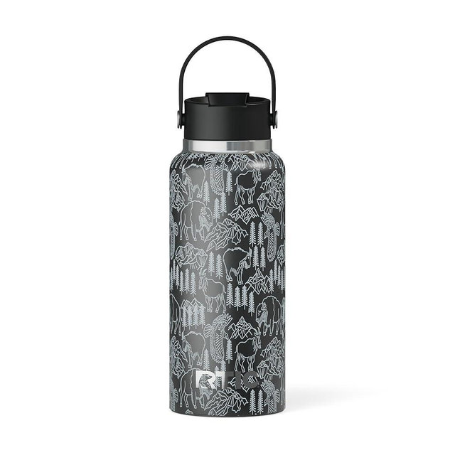 RTIC 32oz Outback Water Bottle, Ceramic Lined, Insulated, Stainless Steel, Double Wall Vacuum-Insulation, Leak-Proof Lid, BPA-Free Water Flask Hiking, Running, Sports, Outdoor, Wild West