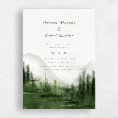 Green Greenery Wedding Invitation - Grove Portrait