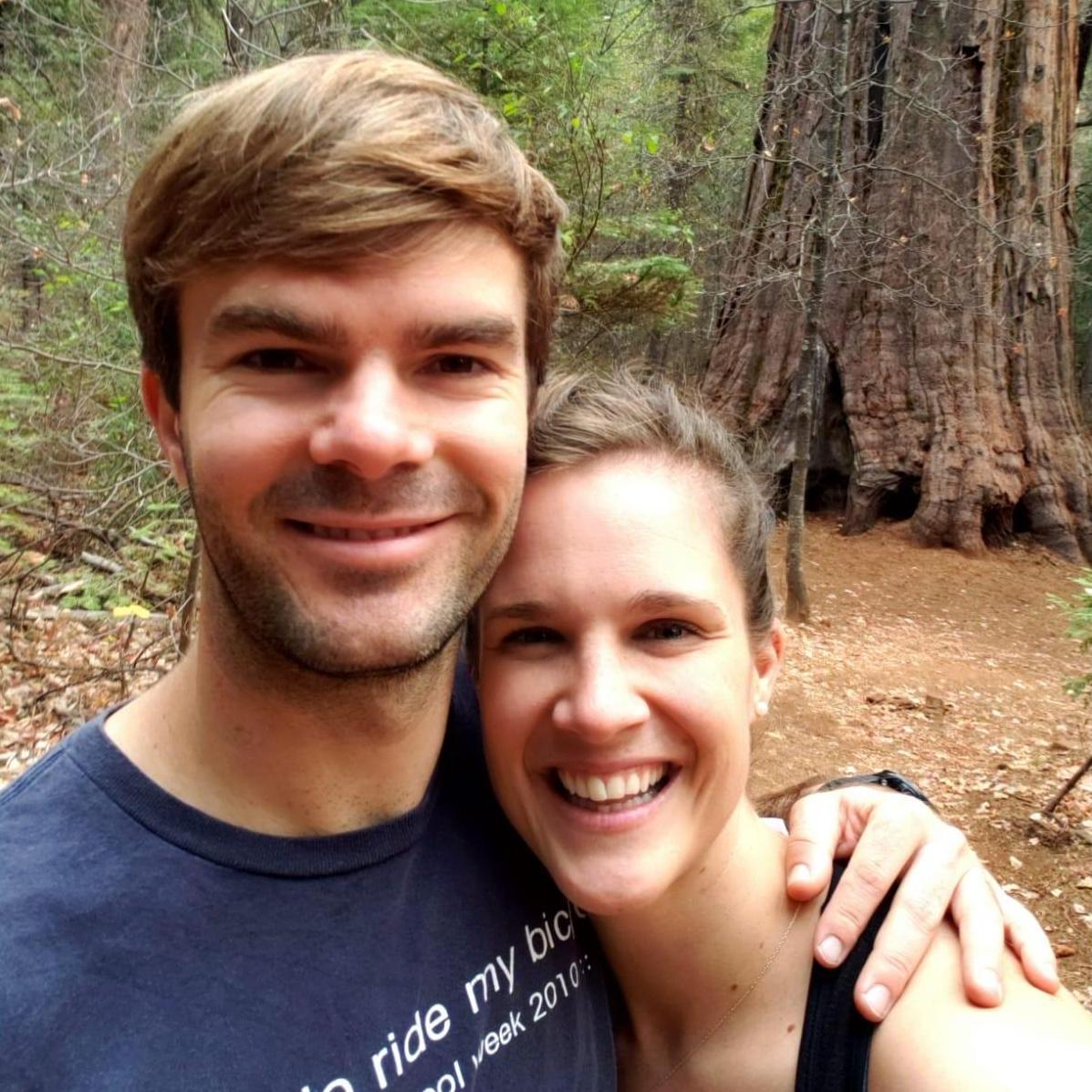Big Trees and big smiles while falling in love at Calaveras Big Trees State Park.