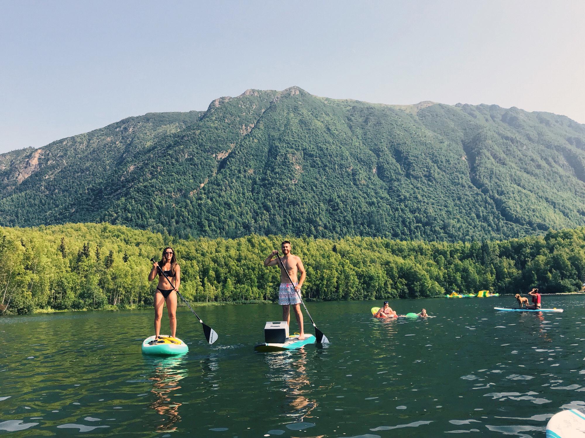 Making the most of our highly unusual 90° weather by paddle boarding on Mirror Lake!
