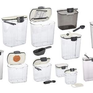 Progressive ProKeeper Baker's Airtight Kitchen Storage Canister Container Set for Flour, Sugar & More, Keeps Ingredients Fresh, with Accessories (Multicolor, 13- Piece)