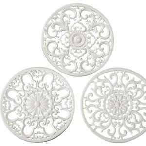 Extra Thick Silicone Trivet Mat for Hot Dishes, Hot Pots and Pans, Pot Holder, Hot Pad to Portect Your Table and Countertop, Kitchen Decor and Accessories,White, Set of 3