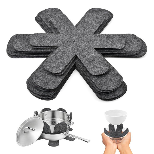 Pot and Pan Protectors,w/Dishcloths,Pans Protector for Stacking,Set of 15 in 3 Size,Felt Pan Separators for Stacking,Cookware Protectors Pot Divider Separator Pad for Save Space