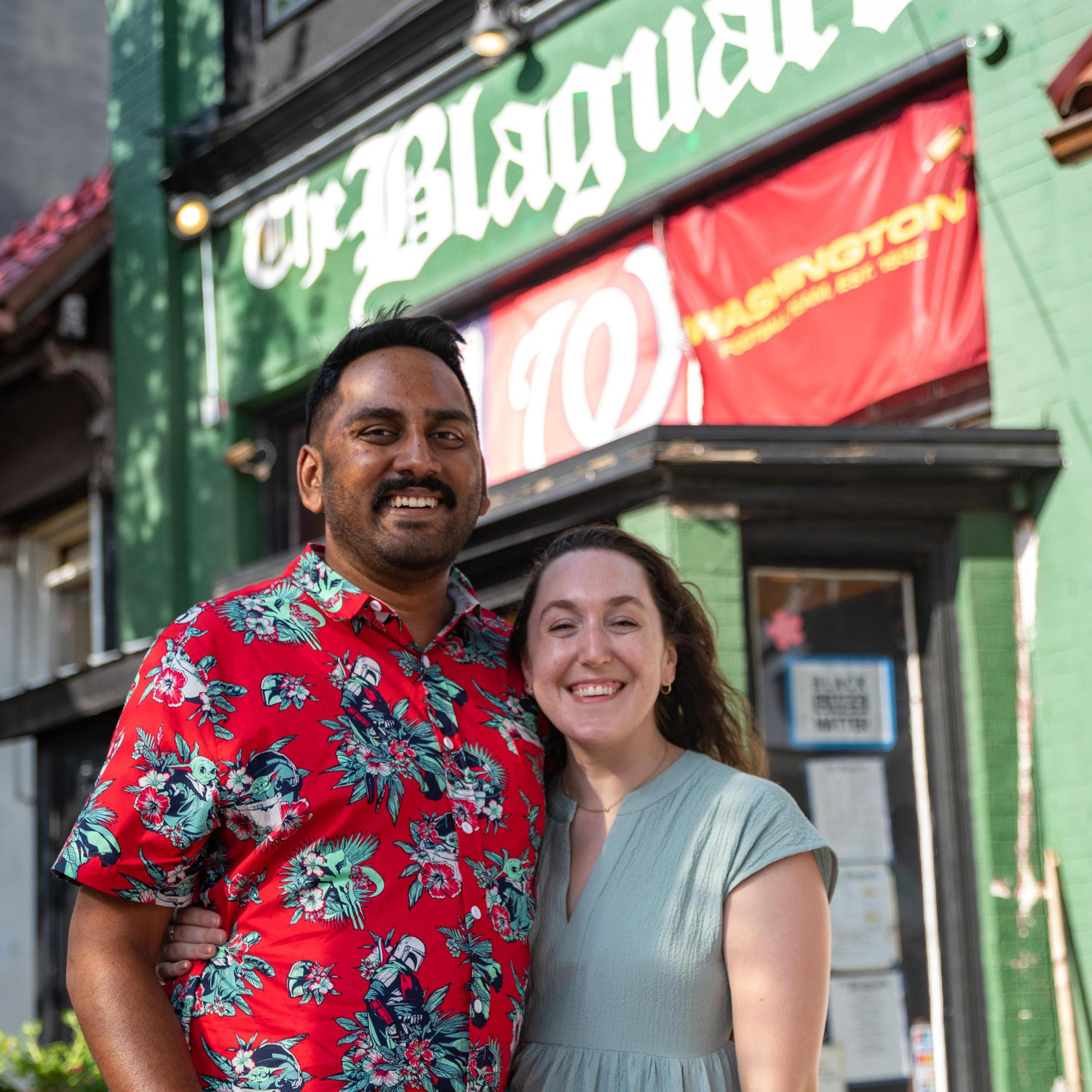 At our "neighborhood" DC bar and the bar where we first met