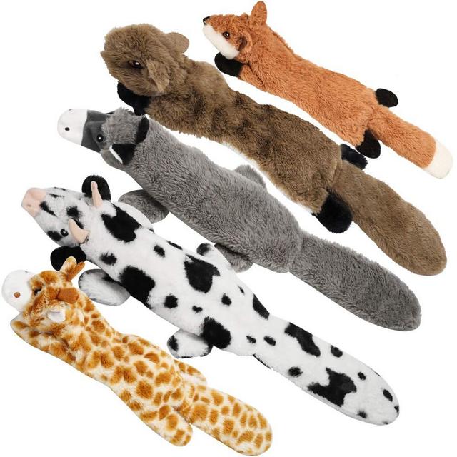 Nocciola Crinkle Dog Squeaky Toys with Double Layer Reinforced Fabric, Durable Dog Toys, No Stuffing Plush Dog Toy Set for Small to Large Dogs