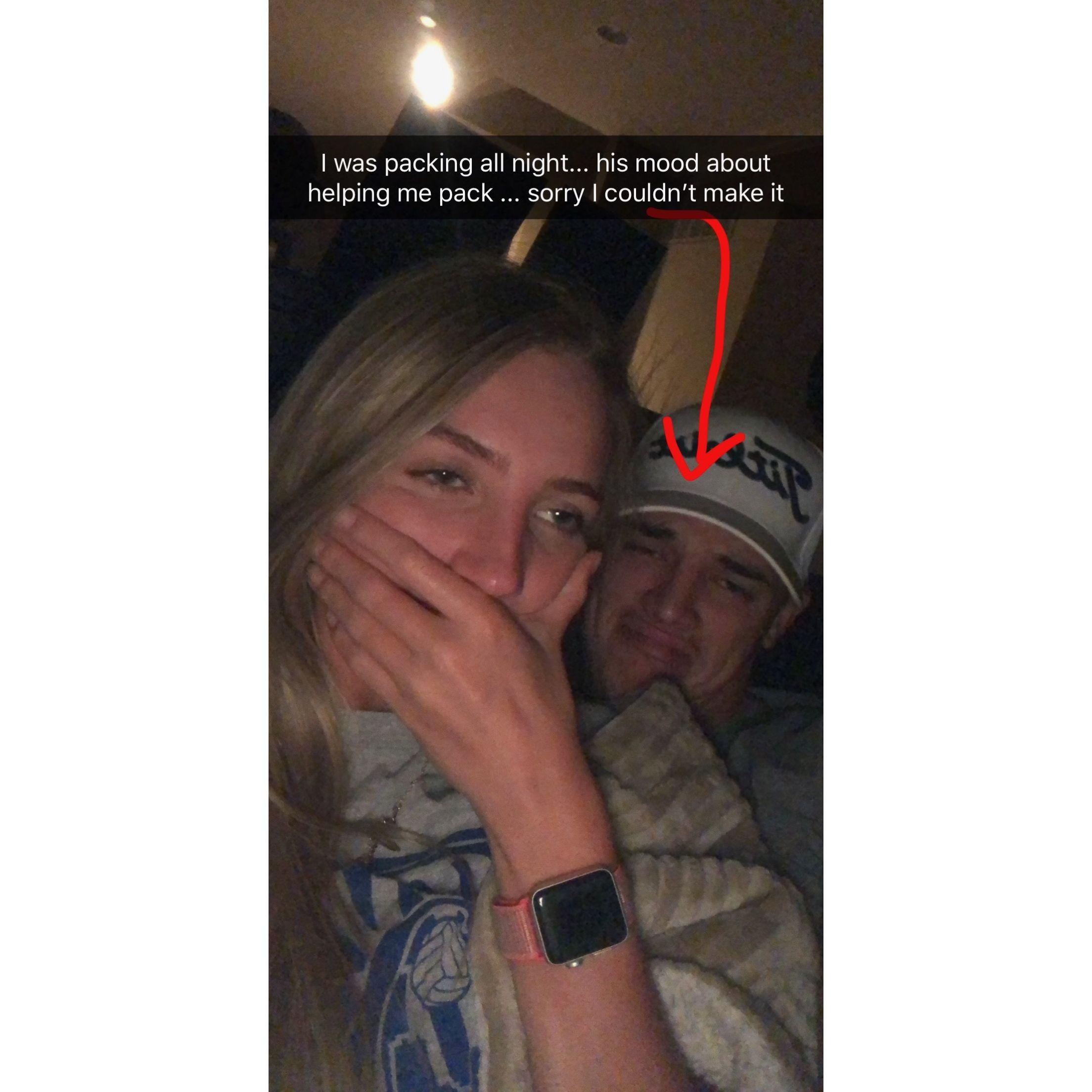 8/14/2018: B helped me pack to move to Kansas City to start college (the night before I moved)!