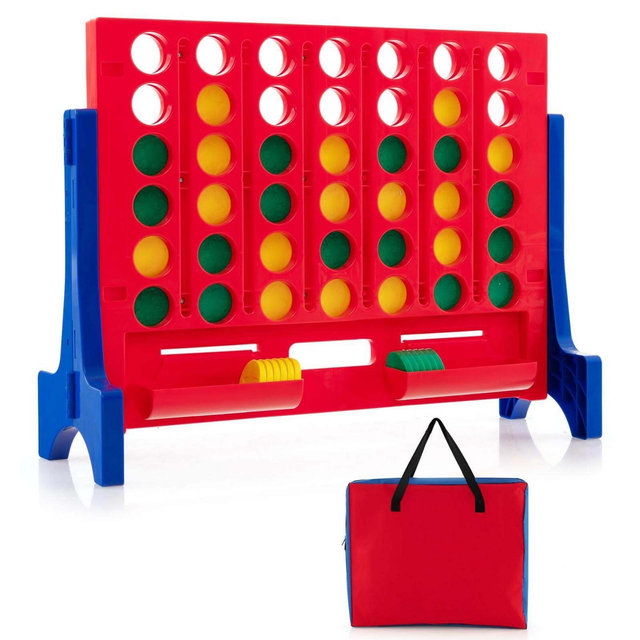 Costway Wall Mounted or Tabletop 4 in a Row Jumbo 4-to-Score Connect Game Set Blue