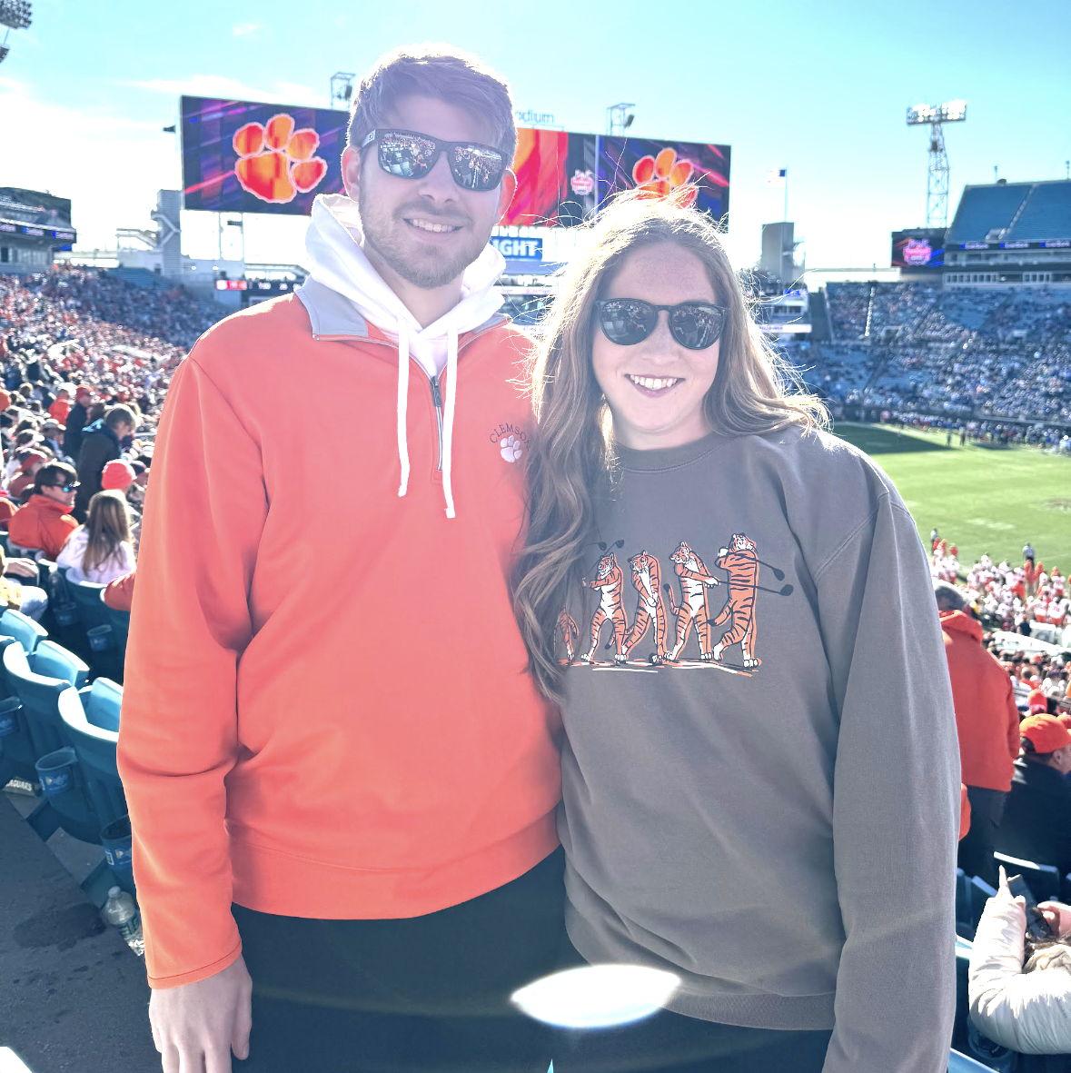 12.29.23 The first time Miranda got Nick to wear Clemson gear!