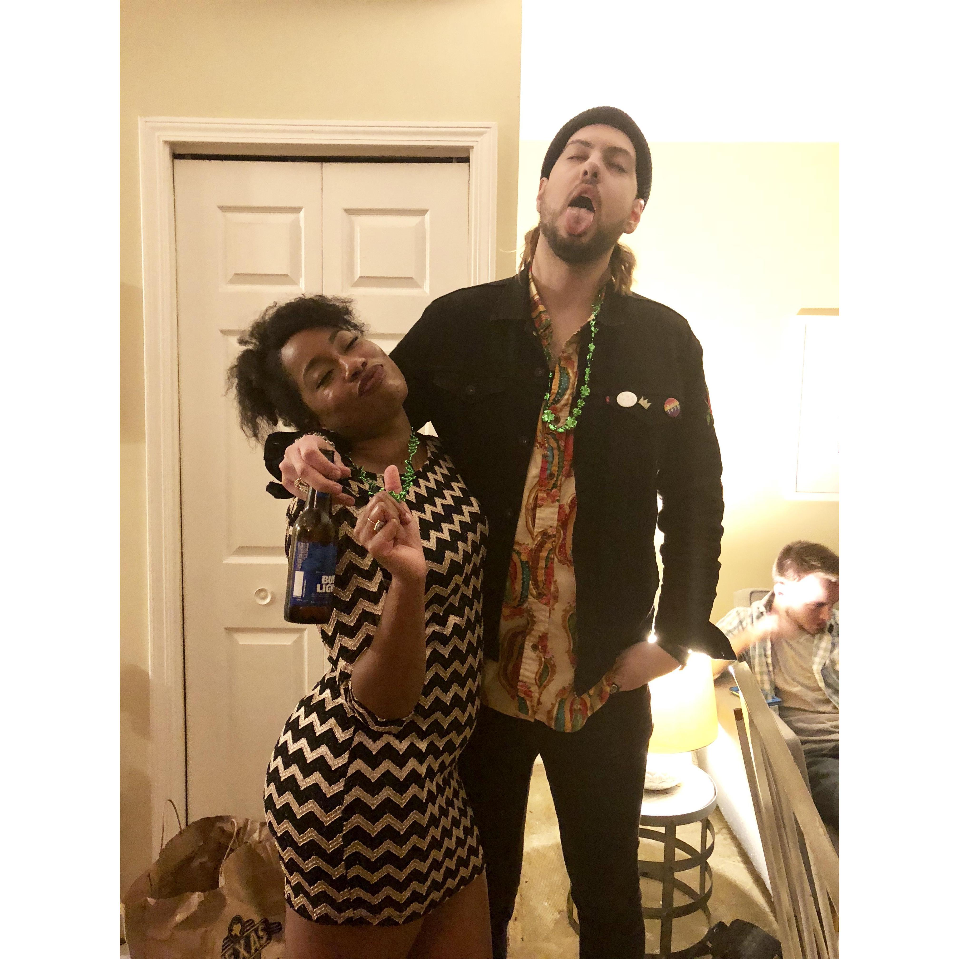 St. Patrick's Day at a work party after Cub's video release party for his song Double Back. March 2018