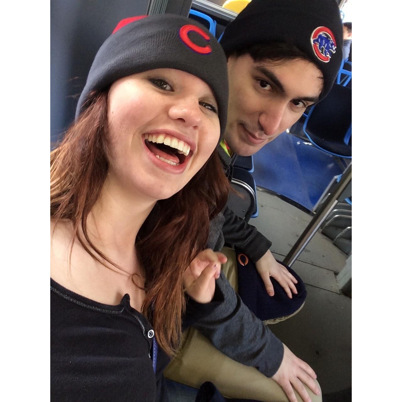 Agnes and Edon in Chicago, after Agnes's first cubs game! April 17, 2015