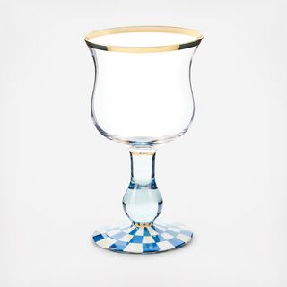 Royal Check Wine Glass