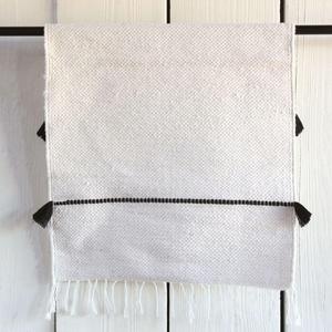 MOROCCAN BAKKALI CORD BATH MAT | BLACK STRIPE
