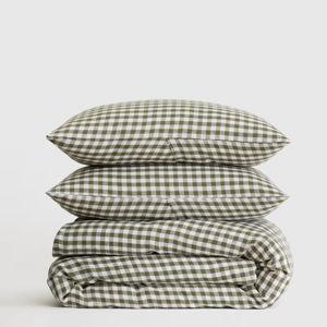 Linen Duvet Cover Set | Quince in Olive Gingham