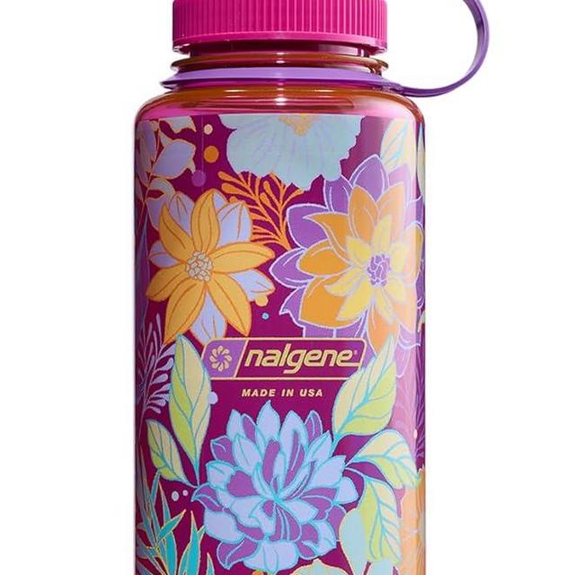 Nalgene Wide Mouth Water Bottle, Spring Green, Tritan Material, Loop Top