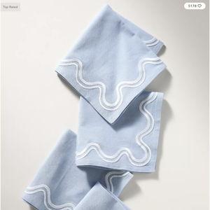 Hydranga Madeline Embroidered Napkins, Set of 4