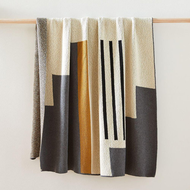 Step On It Eco Throw, Ochre / Pewter, 50in x 60in
