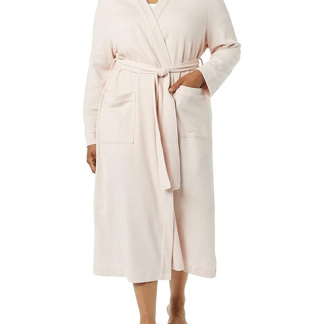 Amazon Essentials Women's Lightweight Waffle Full-Length Bath Robe with Pockets (Available in Plus Size)