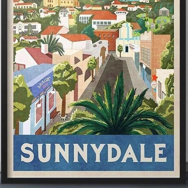 Sunnydale California Vintage Travel Poster