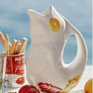 Micola Stoneware Fish Pitcher