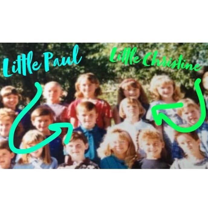 Mrs. Grasseschi's 2nd Grade Class Picture: 
Featuring Little Paul, Little Christine, and Little Michael (Paul's Best Man - right next to Paul!) :)