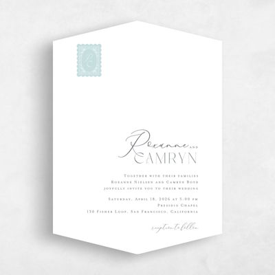 Blue Diamond Wedding Invitation - Poplar Stamp
