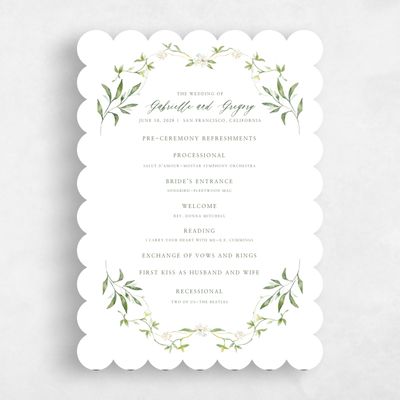Green Scalloped Wedding Program - Verdure