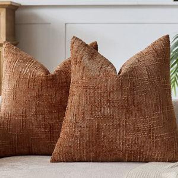 Textured Chenille Throw Pillow Cover