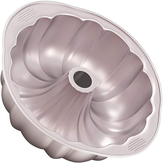 CHEFMADE Bundt Cake Pan, 9.4-Inch Premium Non-Stick Fluted Tube Cake Pan, Fluted Cake Pan for Oven Baking (Champagne Gold)