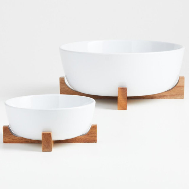 Oven-to-Table Small & Large Serve Bowl with Acacia Wood Trivet