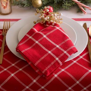 Holly Berry Plaid Round Tablecloth
