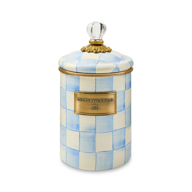 MacKenzie-Childs Sky Check Medium Canister
