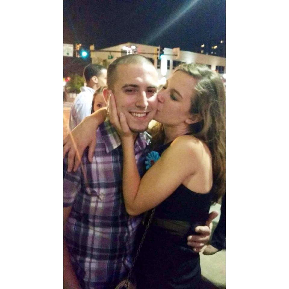 Waiting to get into a bar for my 21st birthday!