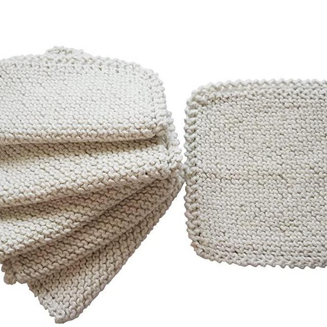 Toockies Hand Knit Organic Cotton Scrub Cloths in Vintage Dish Cloth Pattern- 6 Pack